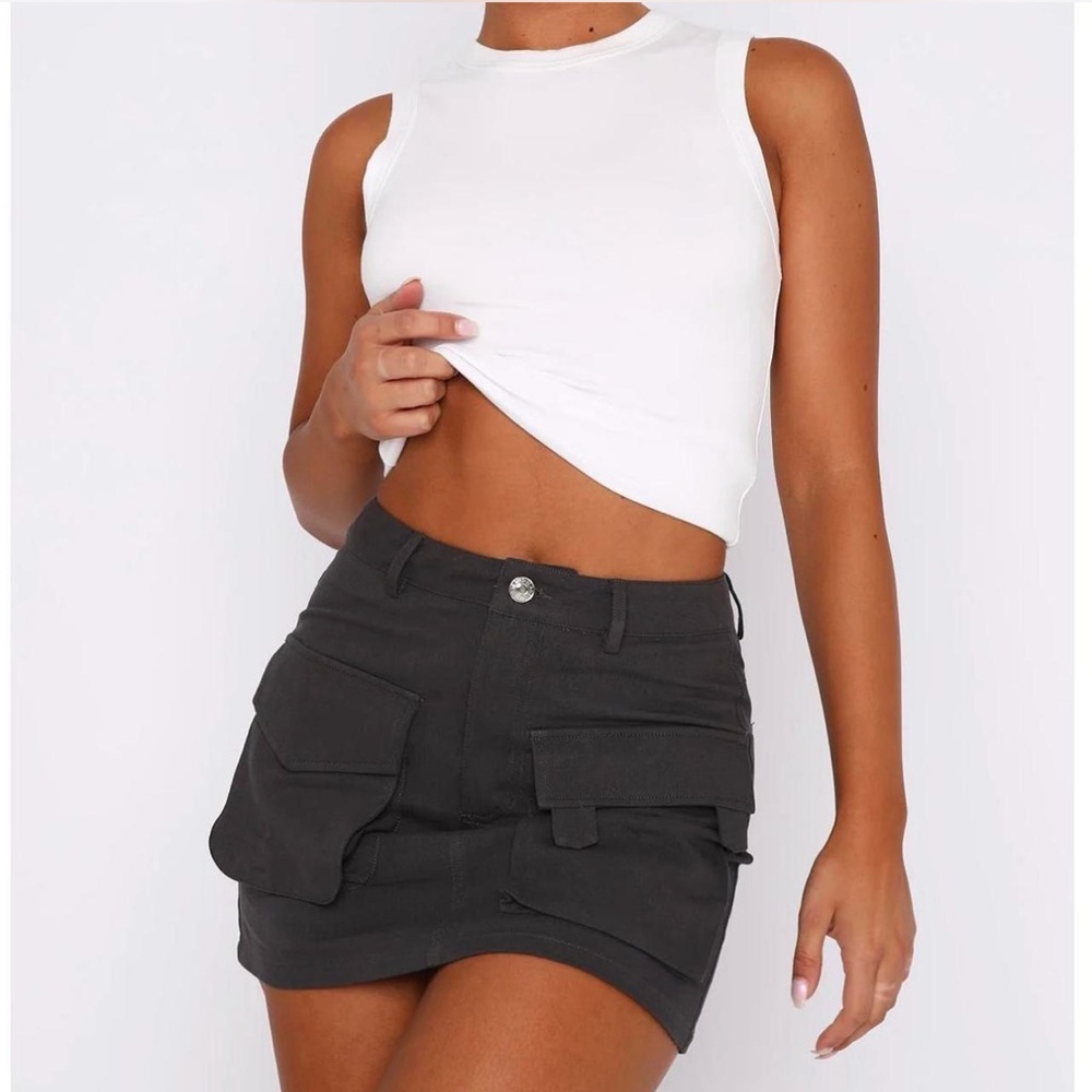 Charcoal Cargo Skirt